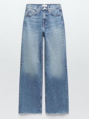 Zara TRF Extra Long High Rise Wide Leg  Jeans- “blue”  (Size 14) 32